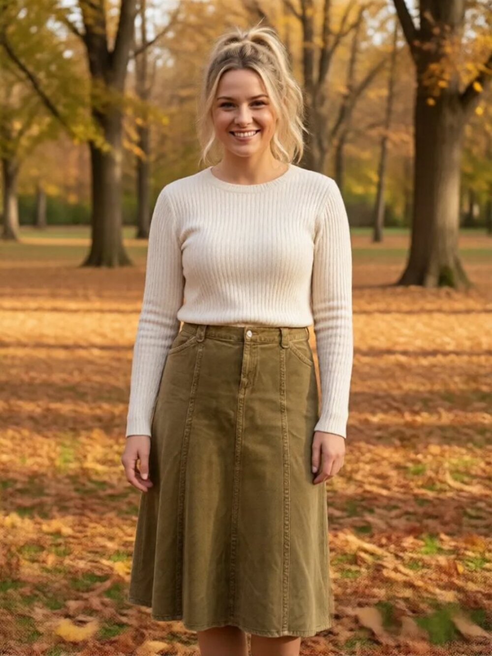Eddie Bauer Washed Olive Green Panel Maxi Skirt Size 12 Tall
